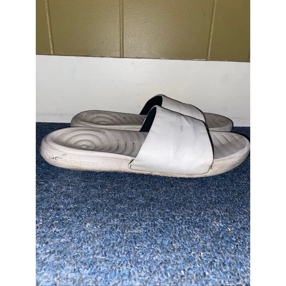 Under Armour men 10 slip on activewear athletic slides